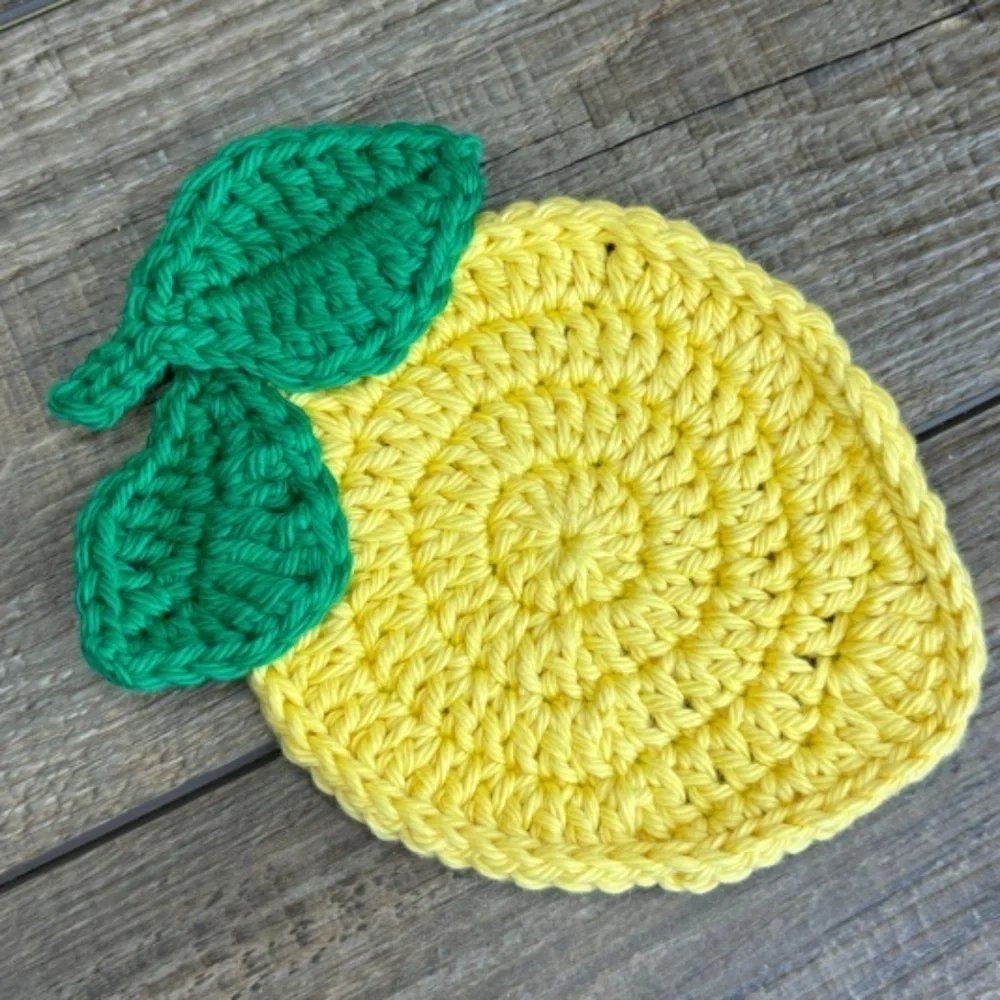 Lemon Cup Mug Coasters Set of‎ 4 Handcrafted Crochet by Seller Cotton